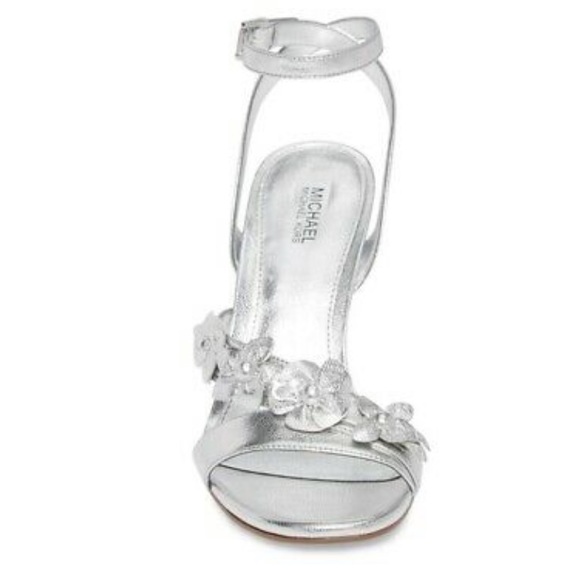 MICHAEL KORS genuine leather silver sandals heels - Picture 2 of 12